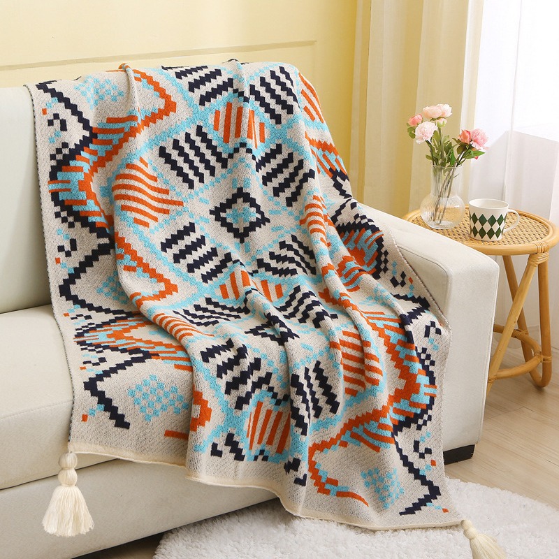 Bohemian Style Hotel Homestay Bed Blanket Office Nap Blanket Air Conditioning Sofa Blanket Knitted Sofa Blanket