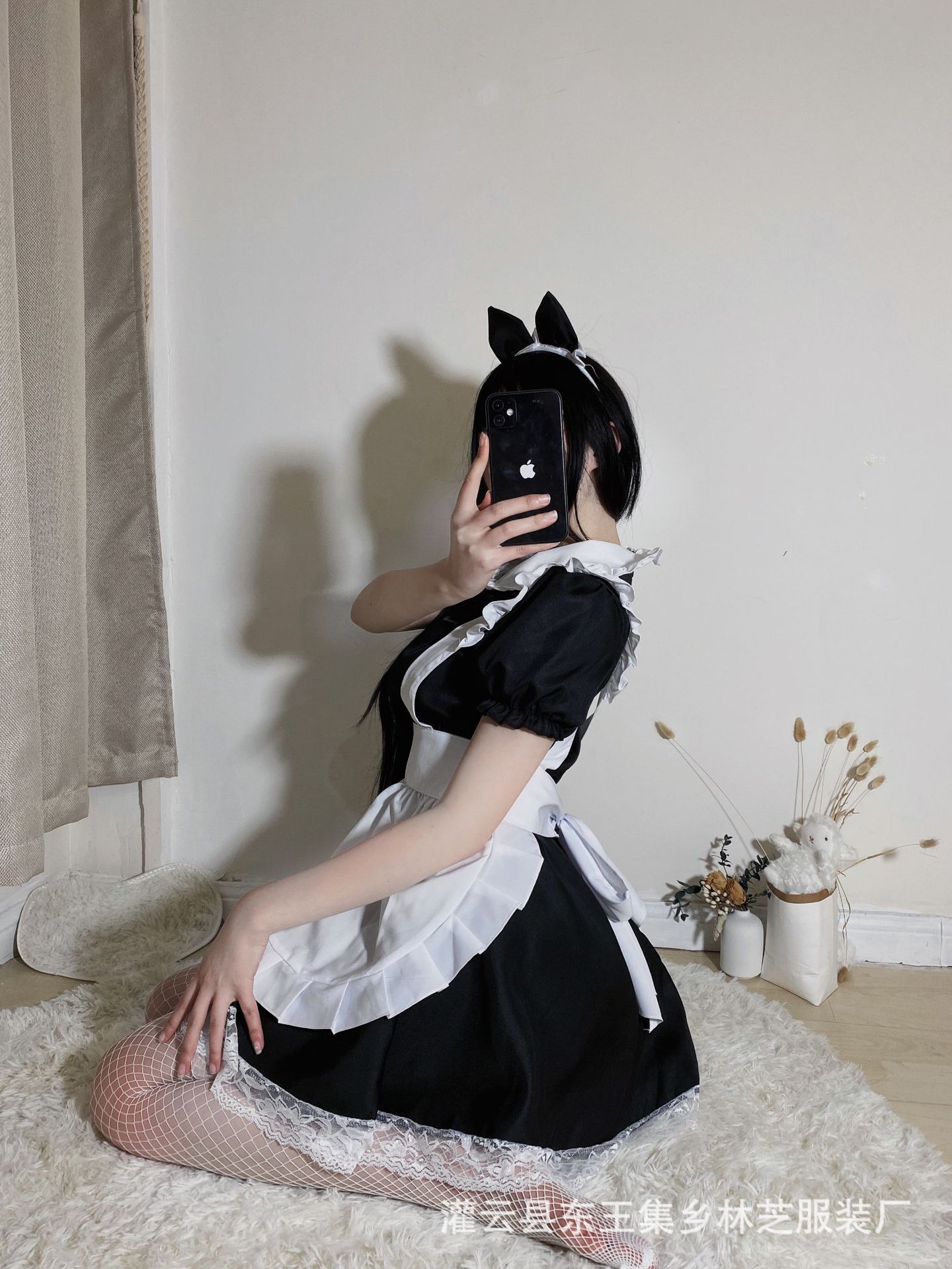 情趣内衣爱心漏空女仆装动漫女佣服套装蕾丝可爱cos带头饰和围裙