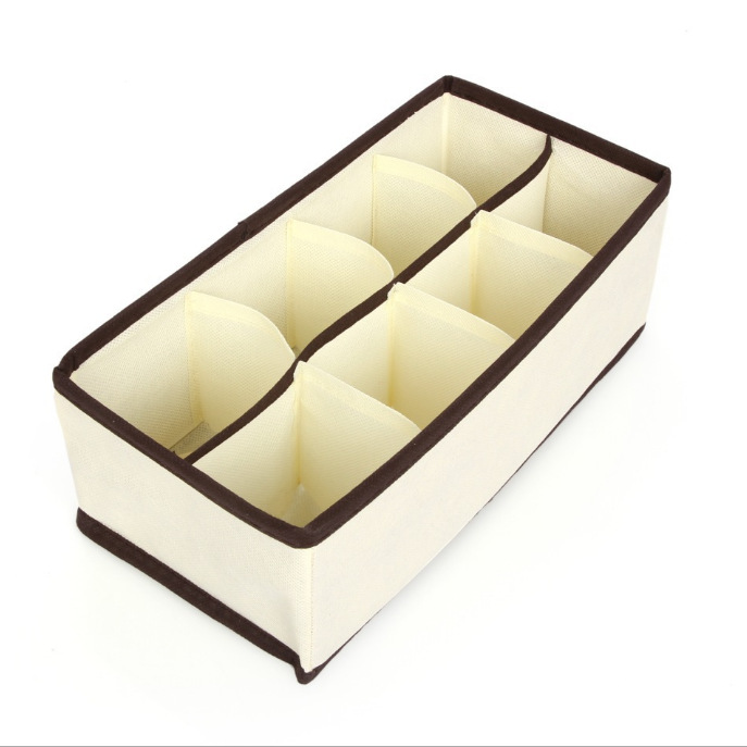 Beige Home Underwear Underwear Storage Box Compartment Wardrobe Bra Socks Storage Grid Drawer Organizing Box