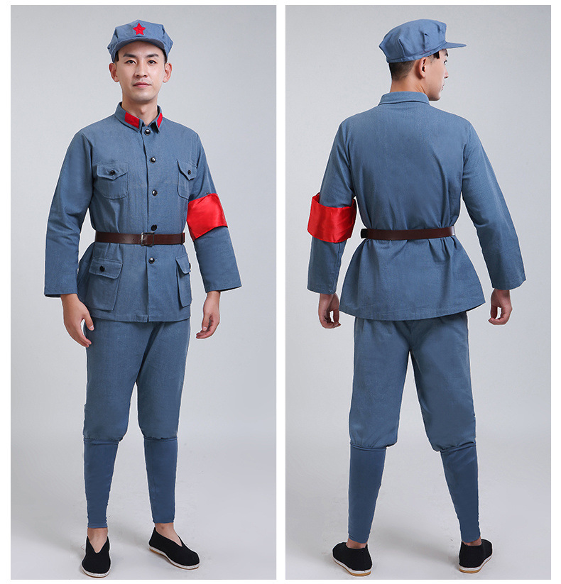 棉麻红军演出服八路军大人长征抗战老军装服装男女成人表演服衣服