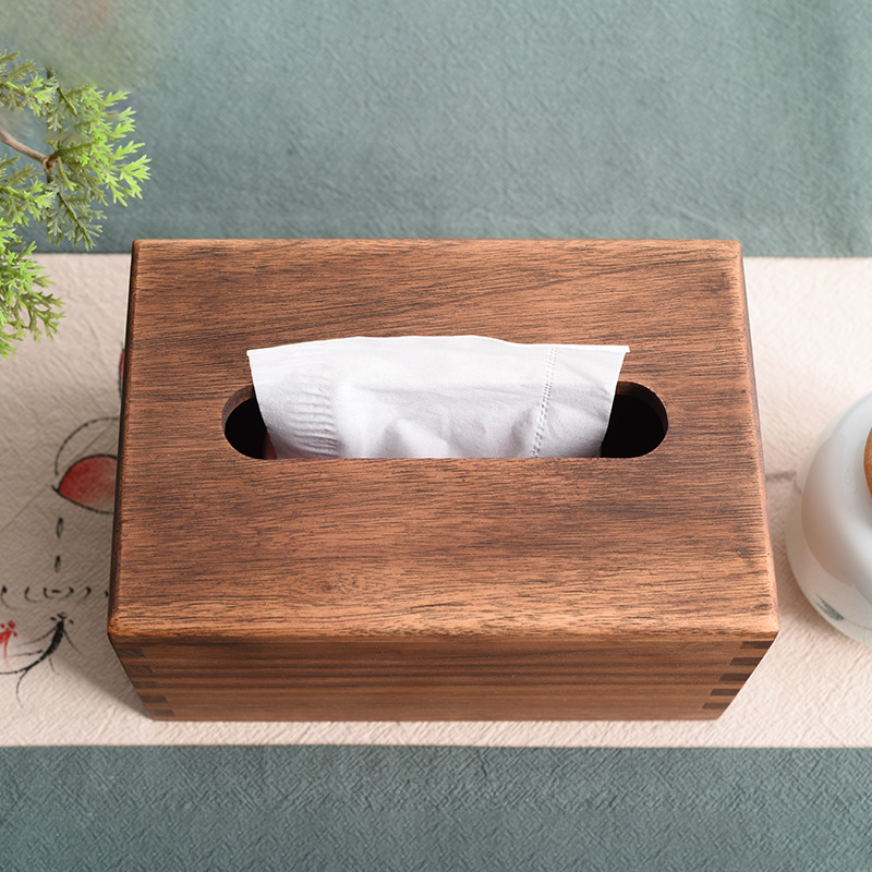 抽纸盒抽拉式纸巾木盒木质纸巾收纳木盒抽拉式木盒厂家直供抽纸盒