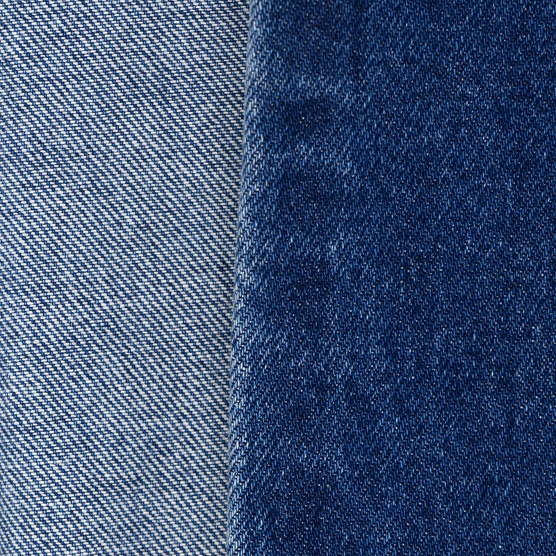 10支无竹全棉丹宁宽松款面料水洗纯棉无弹蓝色春夏牛仔布料牛仔布