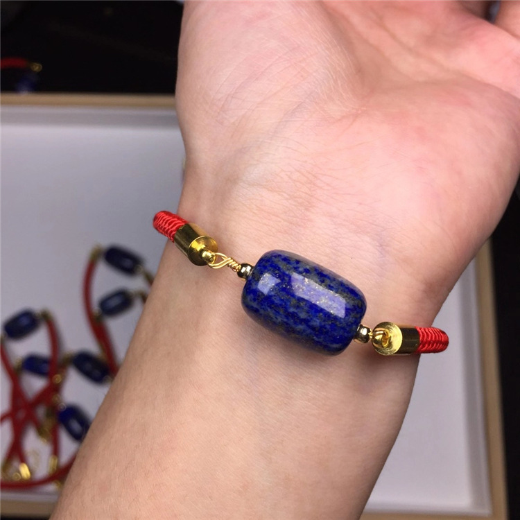 天然青金石青花瓷路路通手工编织手链 尾链可调节简单大气跑量款