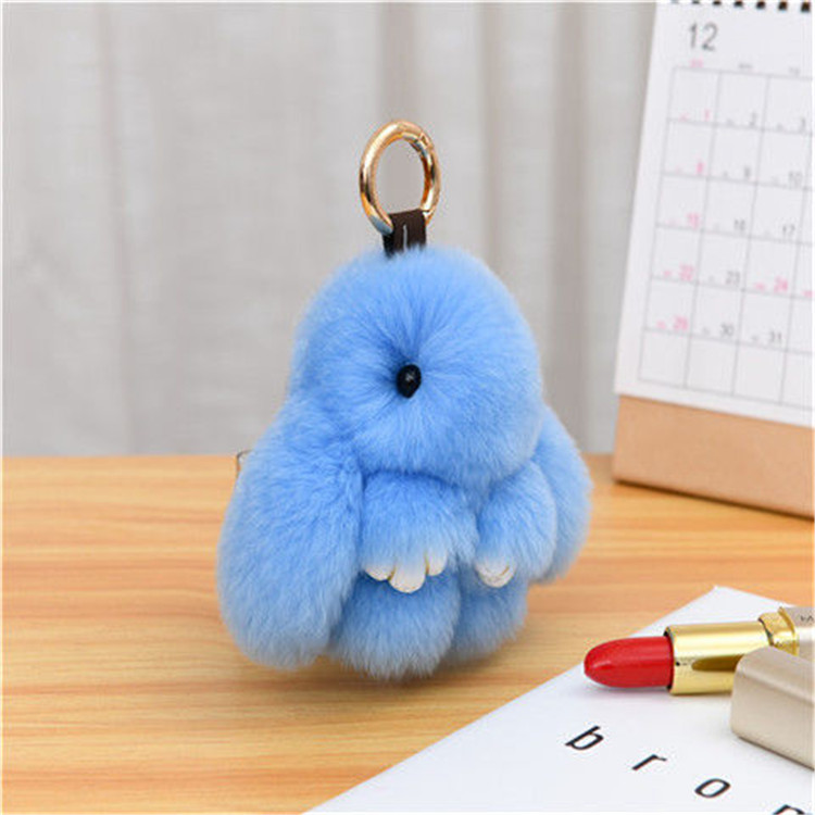 Jonstew Pendant Real Fur Diy Ornament Plush Bunny Keychain Bag Accessories Prize Claw Doll Wholesale