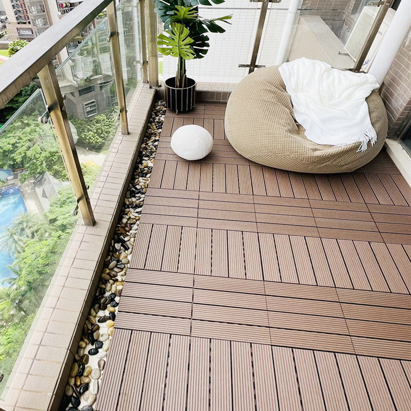 户外阳台塑木防腐木实木庭院室外露台地面自铺设改造拼接平台地板