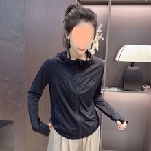 运动冰丝防晒衣女短款夏季新款百搭连帽防晒服薄款防晒衫外套