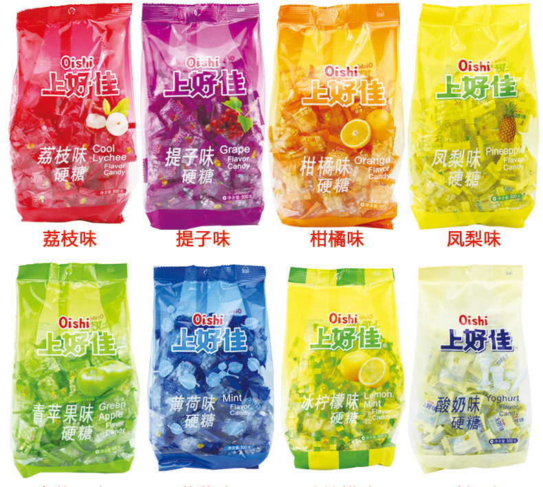上好佳糖果袋装500g儿童什锦水果糖喜糖硬糖果休闲零食品一件代发