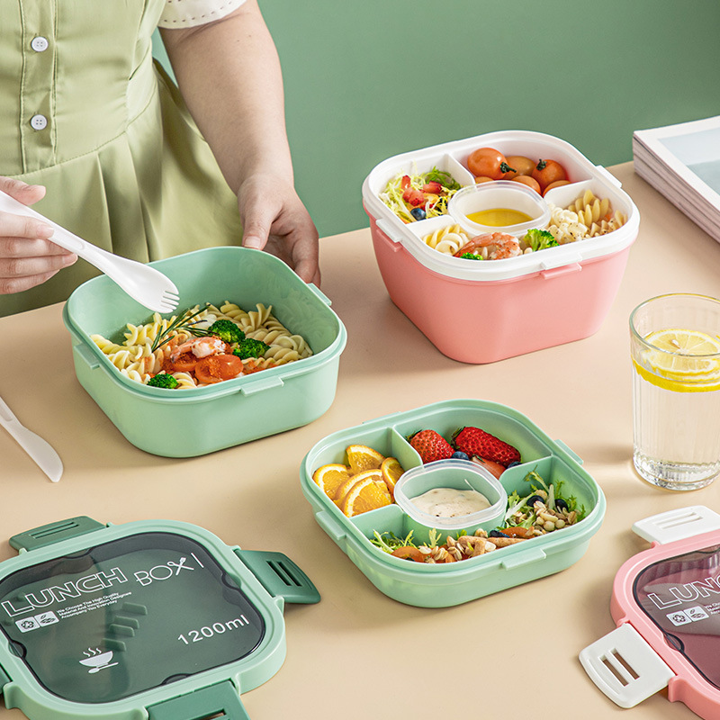 Lunch Box Light Food Fitness Salad Bento Box Office Worker Student Fat Reduction Picnic Lunch Box Microwave Oven Heating Cross-Border