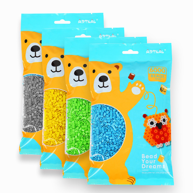 儿童手工串珠绕珠diy玩具206色现货perler beads 5mm拼豆补充包