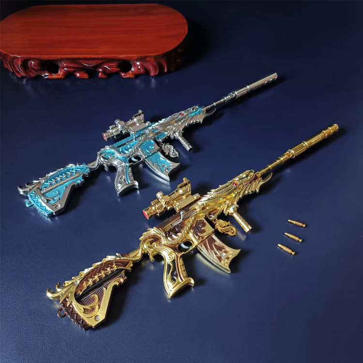 和平吃鸡m416五爪金龙枪武器金属拆卸玩具黄金龙骨枪模型礼品摆件