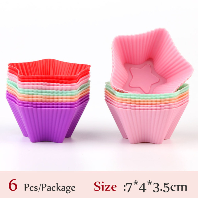 Christmas Series 6Pcs Silicone Marafen Cup Small Cake Cup,