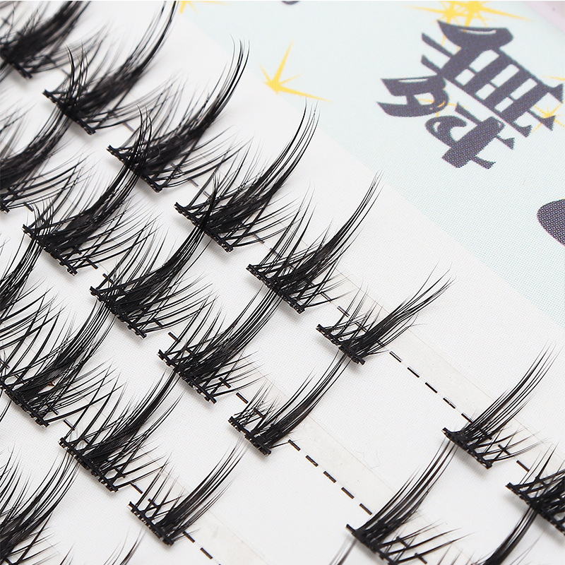 Dingsen Cross-Border Supply 5 Rows of White Moonlight False Eyelashes Segmented Cos Little Devil Self-Grafting Eyelash