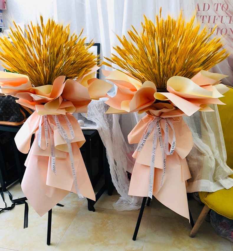 大麦开业花篮批发店面开张公司庆典装饰金黄色干花麦穗花篮包邮