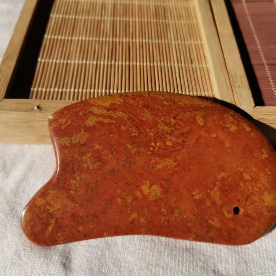 红砭石刮痧板富贵红砭石刮痧片玄黄玄红大刀型刮痧刀