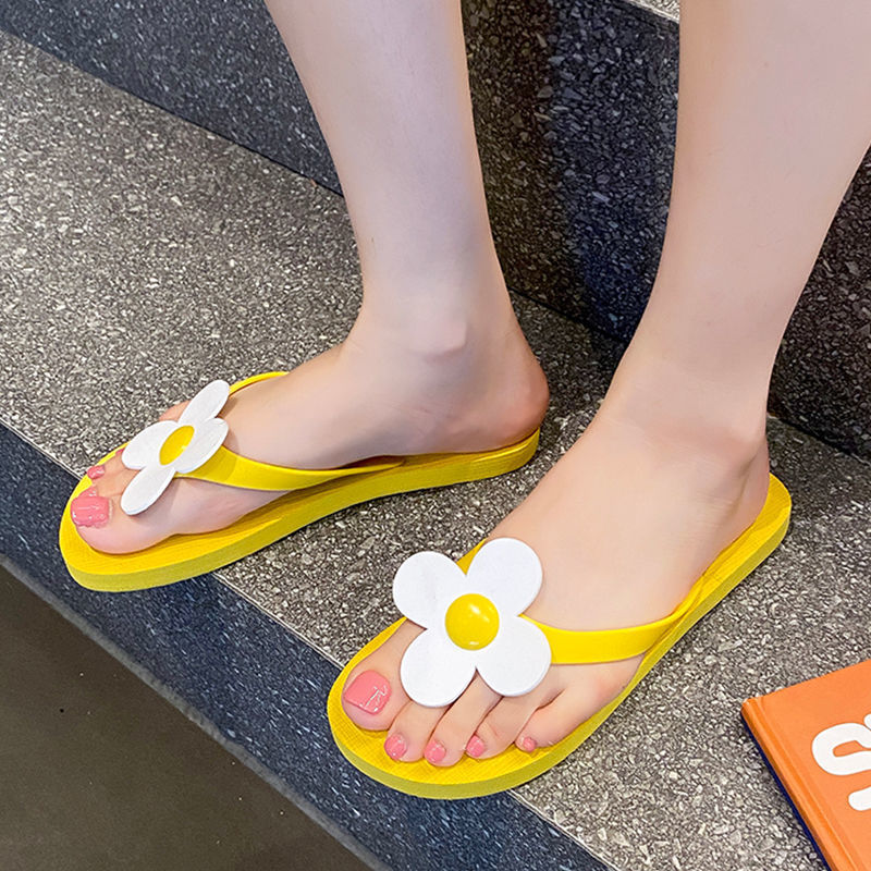 New Beach Sandals Women's Shoes Outdoor Travel Vacation Leisure Sunflower Flip-Flops Women's Beach Shoes Women's Flip-Flops