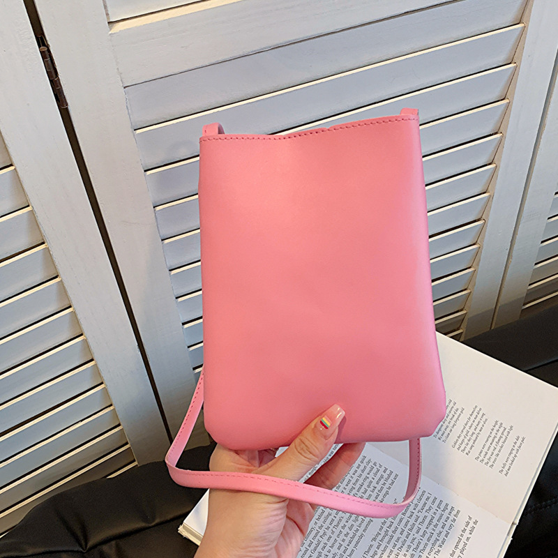 Korean Style Vertical Mobile Phone Bag Fashion Simple Mori Artistic Small Crossbody Bag Casual Shoulder Bag Crossbody Solid Color Small Bag