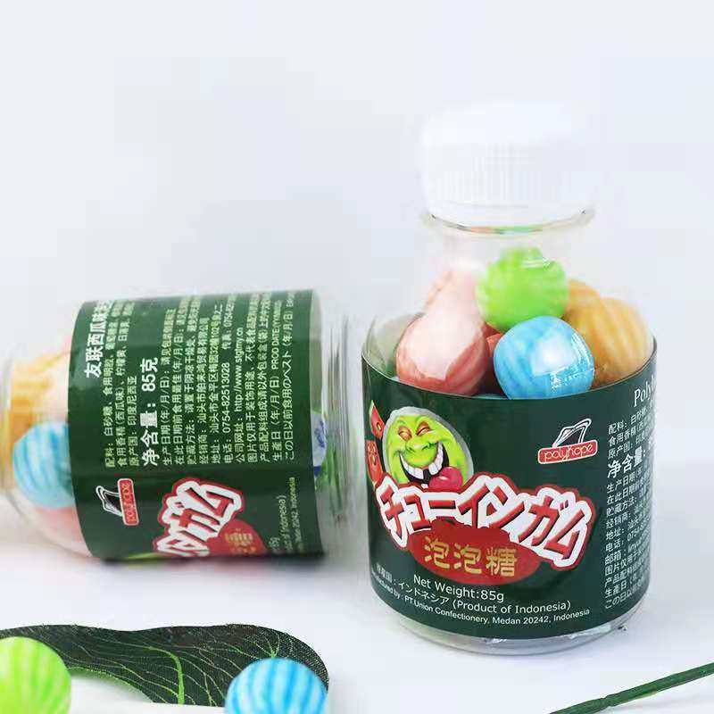 印尼进口泡泡糖儿童休闲小零食西瓜味口香糖85g/整箱30瓶批发