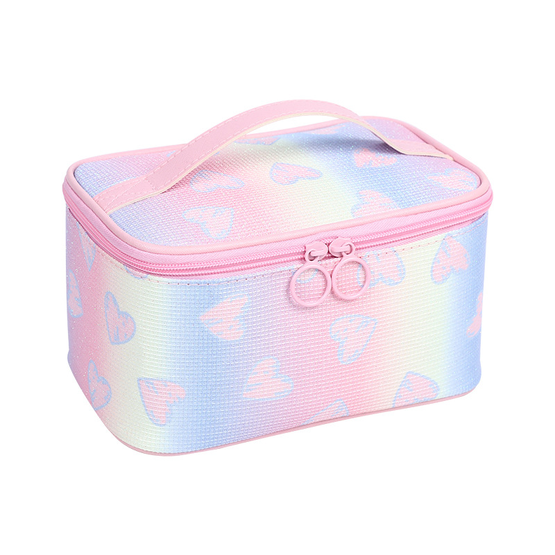 New Internet Celebrity Glitter Gradient Cosmetic Bag Large Capacity Wash Bag Travel Fitness Cosmetics Storage Bag