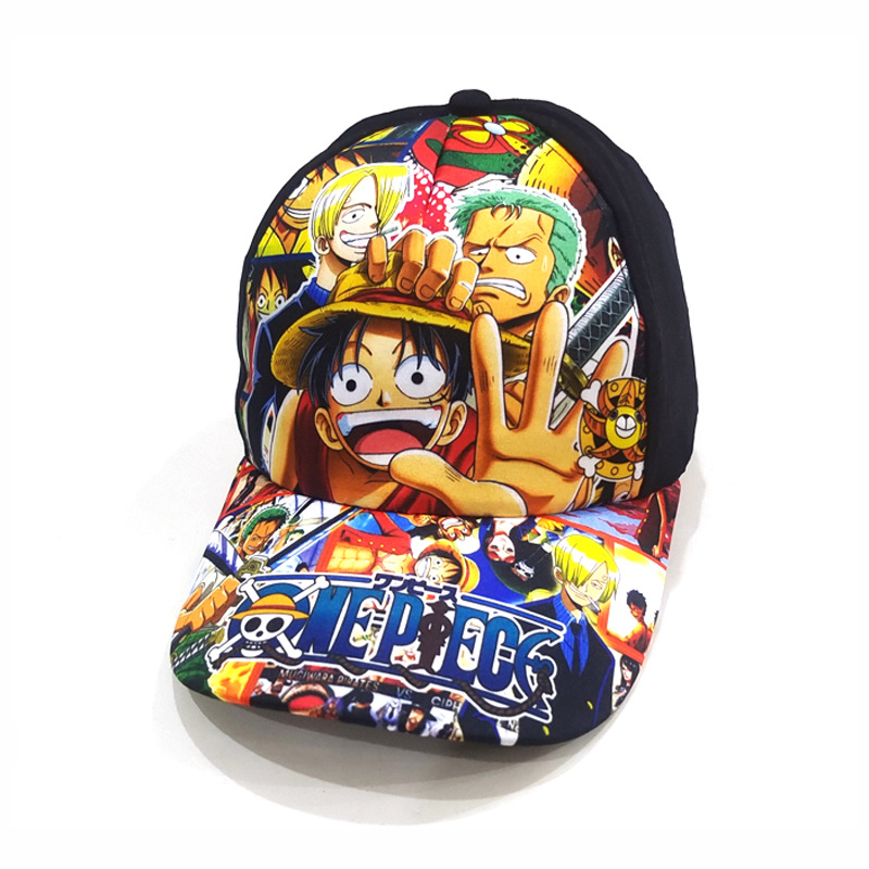 Cross-Border One Piece Children's Cartoon Baseball Cap Boys and Girls King of the Sea Printed Peaked Cap Children Sun Protection Sun Hat