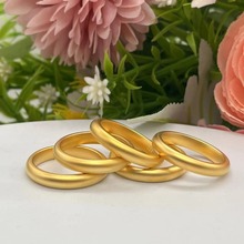 越南沙金精品闭口珍珠镍素圈戒指指环黄铜镀金首饰品爆款货源批发