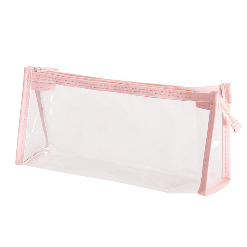 PVC Student Stationery Storage Transparent Pencil Case INS Style Cosmetic Bag Exam Transparent Zipper Pencil Bag Wholesale