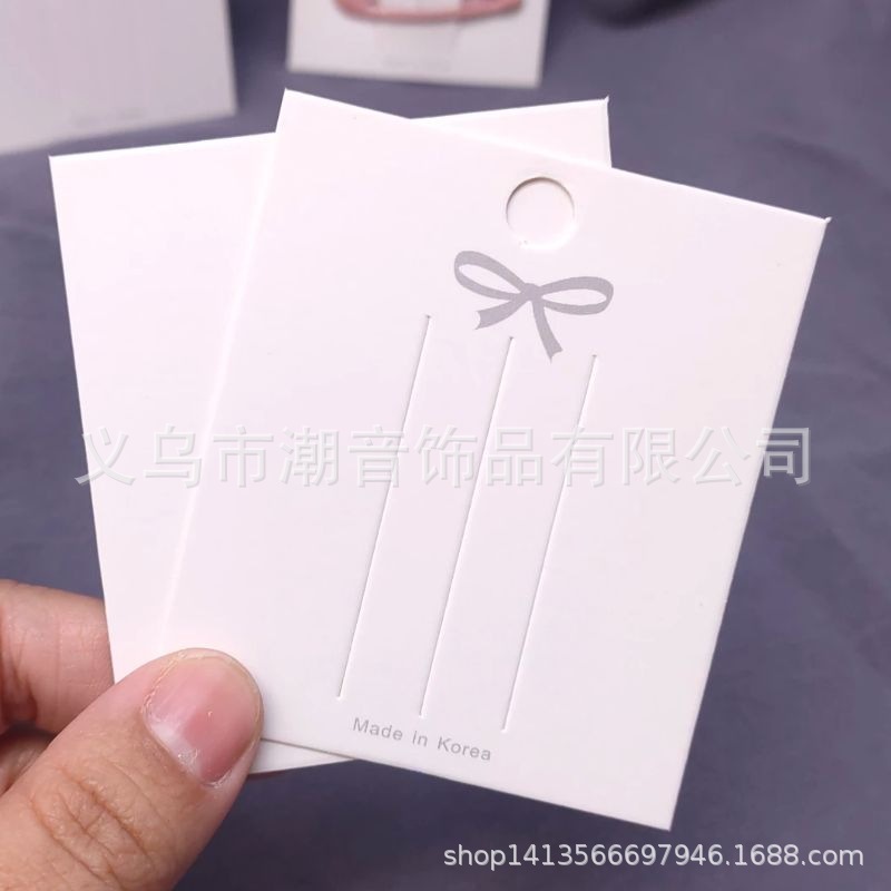100 Korean Style Simple Hair Clip Card Bow Children's Hairpin Side Clip Packaging Cardboard Pearl Hairpin Paper