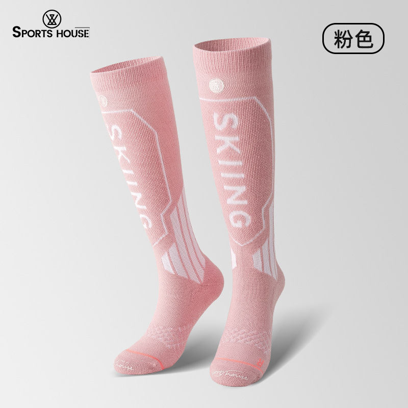 Sport'shouse Sports Home Women's High-Top Thickened Warm Wool Ski Socks Towel Bottom Sports Socks