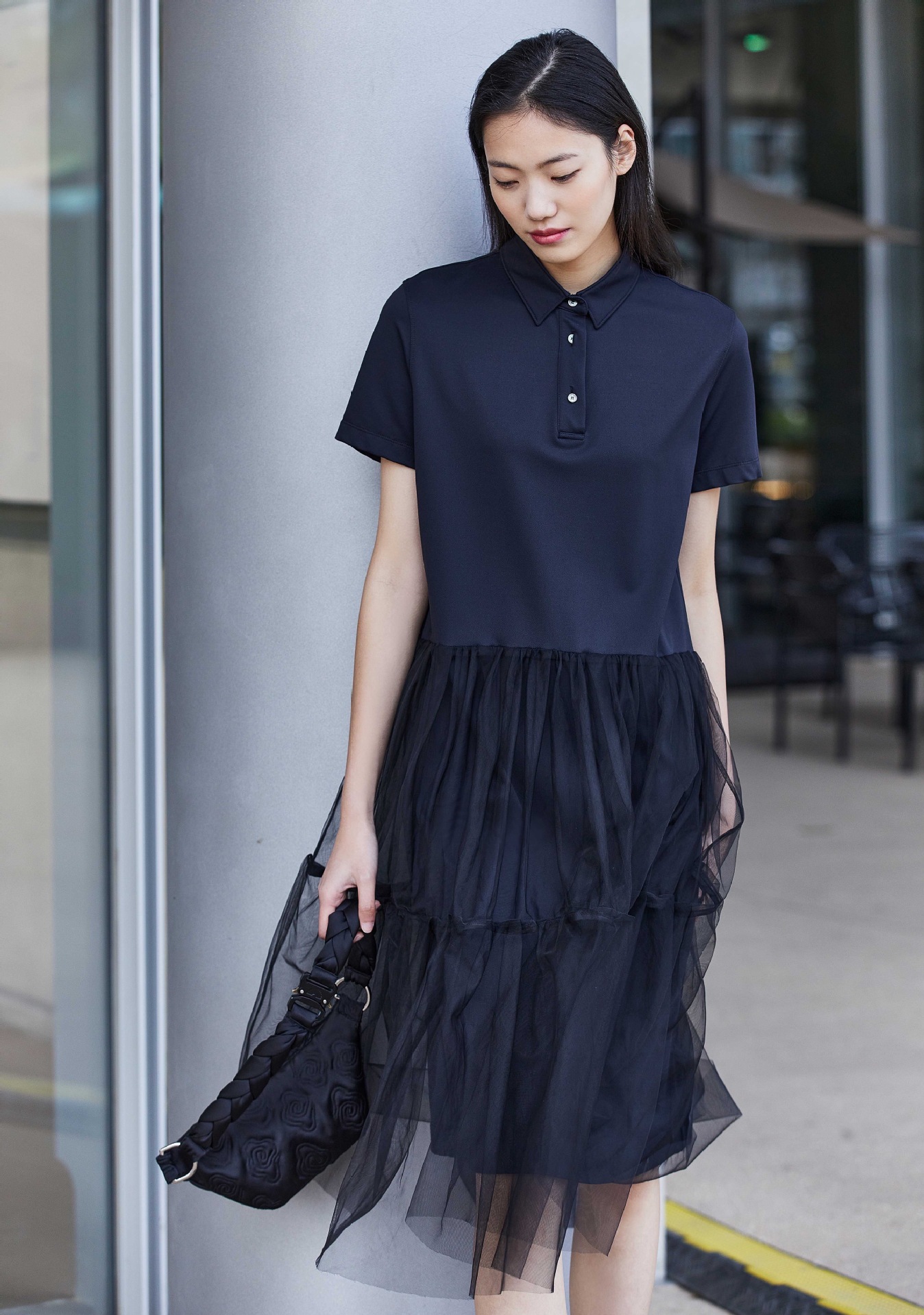 【商场同款】jnby/江南布衣22夏新品polo连衣裙网纱a型5m4g30500