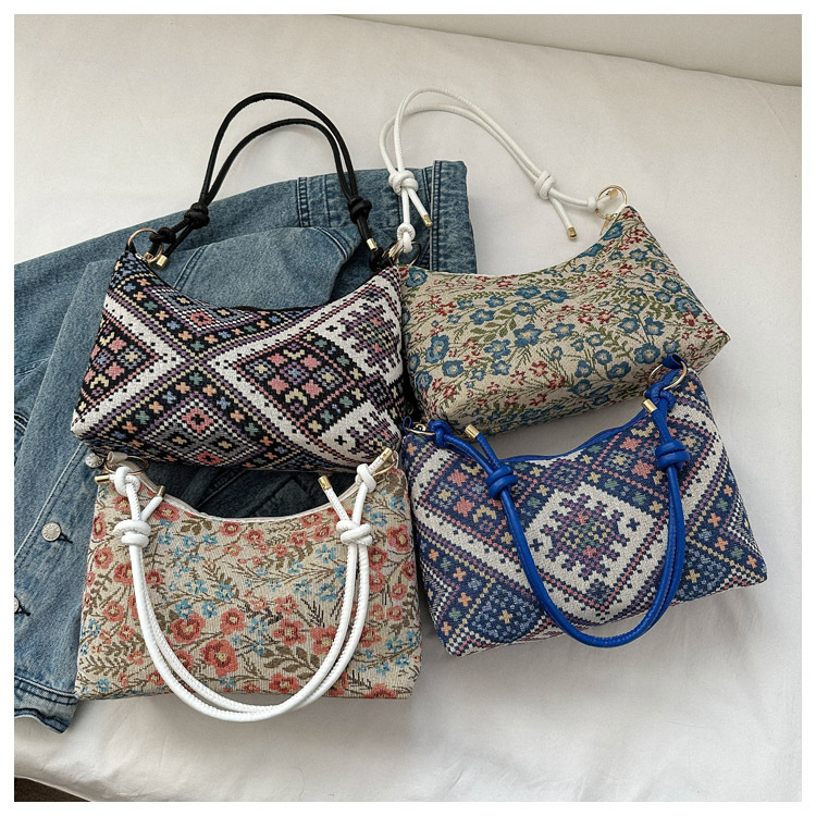 Ethnic Style Klein Blue Fashion 2023 Spring New One-Shoulder Underarm Bag High-Grade Fashion Simple Women's Bag Fashion