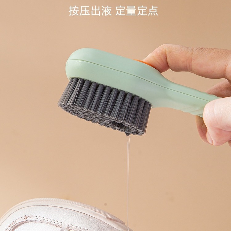 Multifunctional Liquid Shoe Brush Household Press-out Liquid Washing Shoes Shoe Brushing Tool Press-Type Soft Fur Clothing Cleaning Brush