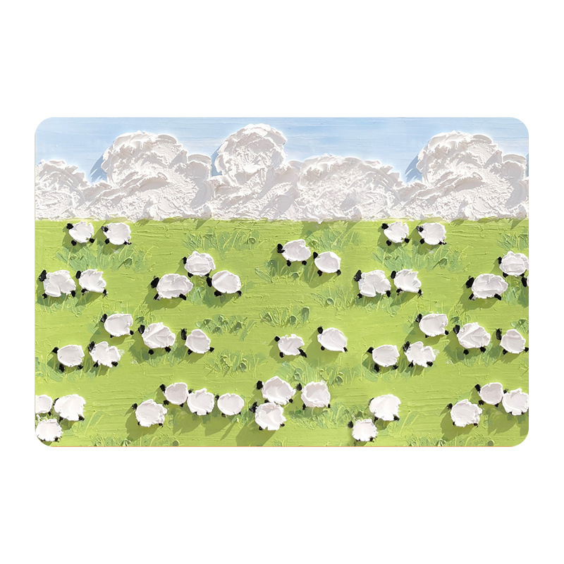 Pastoral Style Kitchen Water Draining Pad Bar Counter Top Heat Insulation Coaster Non-Slip Wear-Resistant Hydrophilic Pad Diatom Ooze Oil Painting Placemat