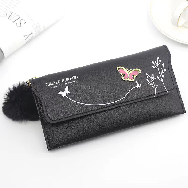 New Cross-Border Women's Long Wallet Bow Solid Color Sweet Clutch Card Holder Coin Purse Women's Long Wallet