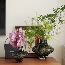 新中式创意玻璃花瓶批发办公室艺术水培花瓶ins风高颜值桌面摆件