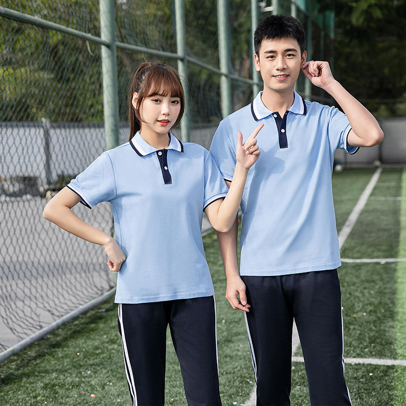 2022年夏季中学生校服套装初中高中班服韩版时尚学院风运动服批发