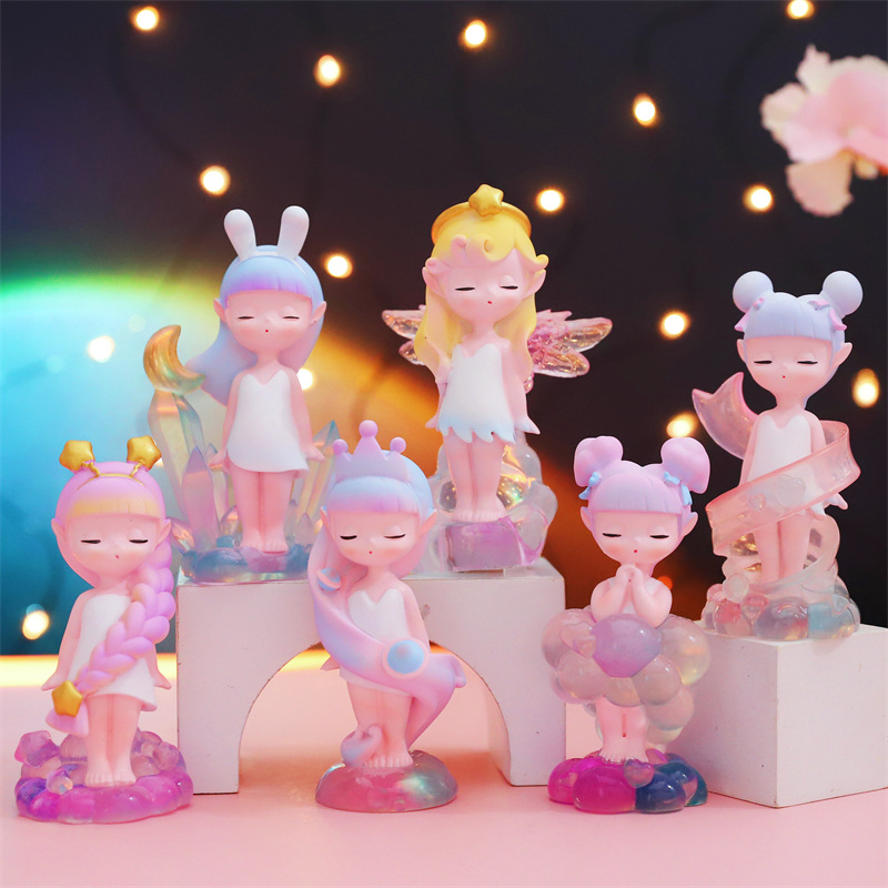 天空之灵可爱女孩盲盒手办公仔批发创意少女心装扮礼品一件代发