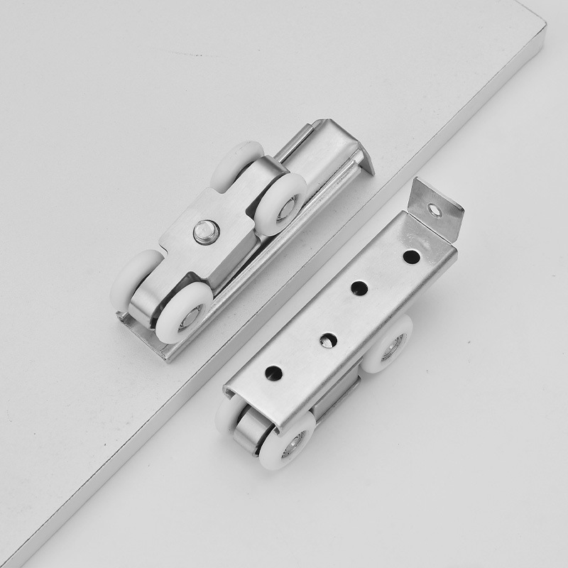 不锈钢移门滑轮静音吊轨吊轮门窗衣柜门缓冲推拉门滚轮滑轨道