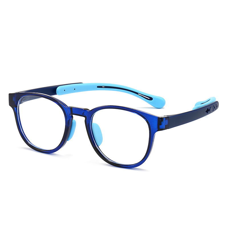 TRJ-09 Removable Silicone Soft Leg Nose Rest Frame Plain Glasses Radiation-Proof Boys and Girls Anti-Blue Light Glasses