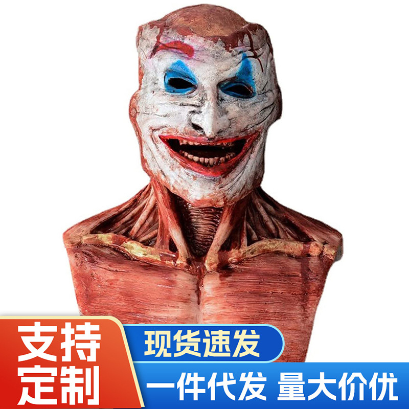 幽灵骑士双层面撕脸小丑乳胶面具头套万圣节joker恐怖扮演道具