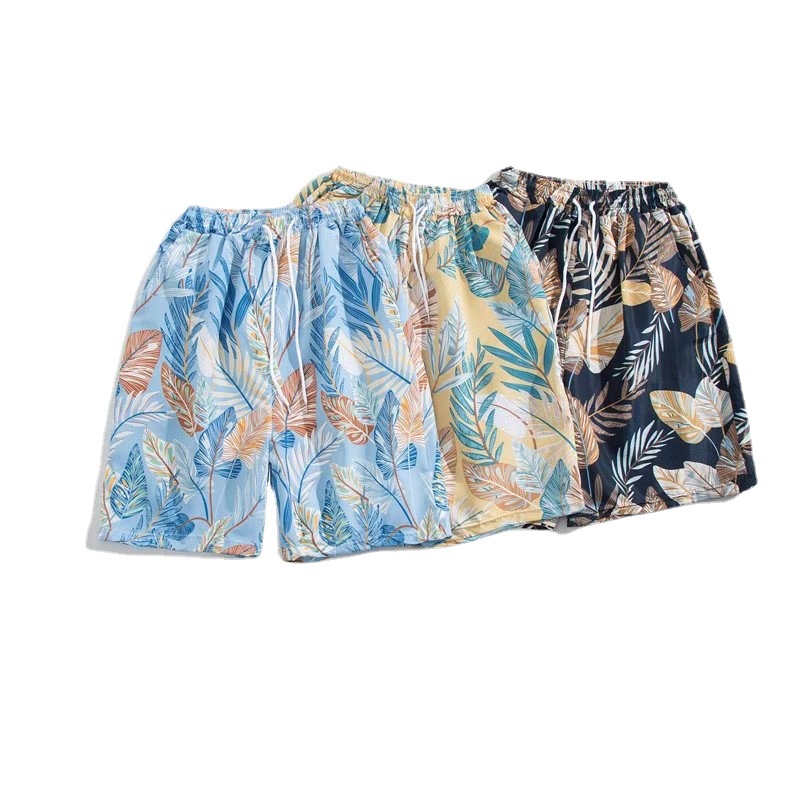夏威夷休闲短裤男士夏季ins花裤衩情侣沙滩裤潮流宽松运动五分裤