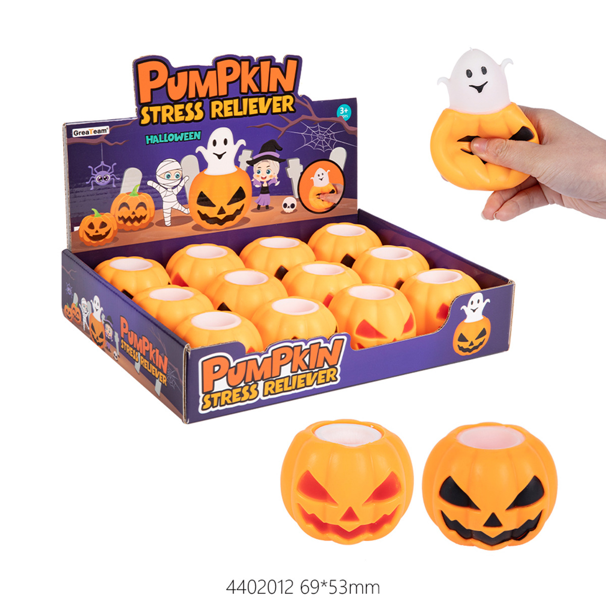 Creative Spoof Trick Tpr Pumpkin Ghost Pinch Music, Children's Decompression Toy Vent Pumpkin Ghost Cup