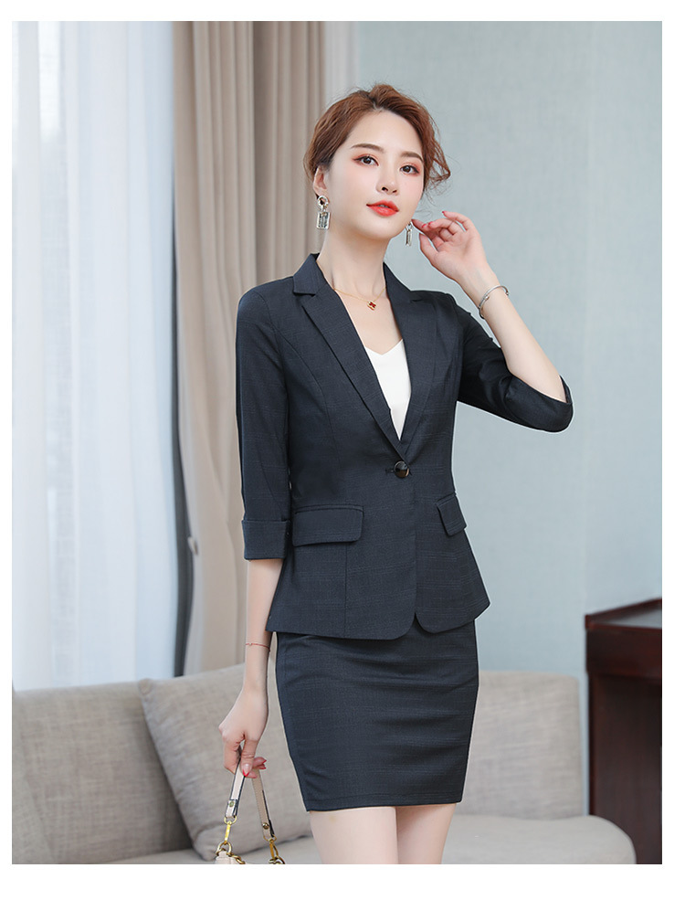 春夏格子西装套装女职业时尚气质正装白领西服外套经理工作服西装