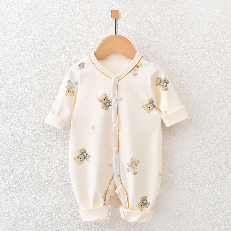 Newborn Jumpsuit Long Sleeve Spring and Autumn Romper Clothes for Babies Pajamas Internet Celebrity Baby's Romper Outerwear Autumn Wear Baby Clothes