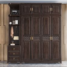 卧室小户型储物柜衣橱柜子乌金木新中式实木衣柜现代家用简约衣柜