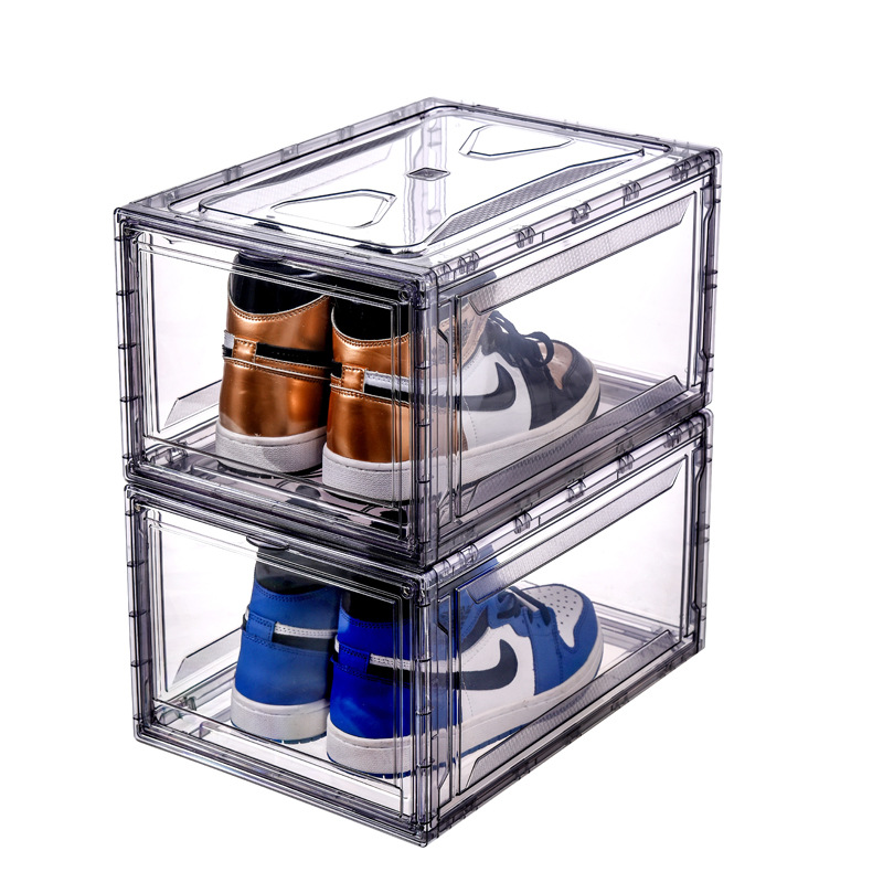 Assembled Sneakers Storage Box Transparent Basketball Shoes Shoe Box Collection Display Shoe Cabinet Sneakers Flip Men's and Women's Shoes Box