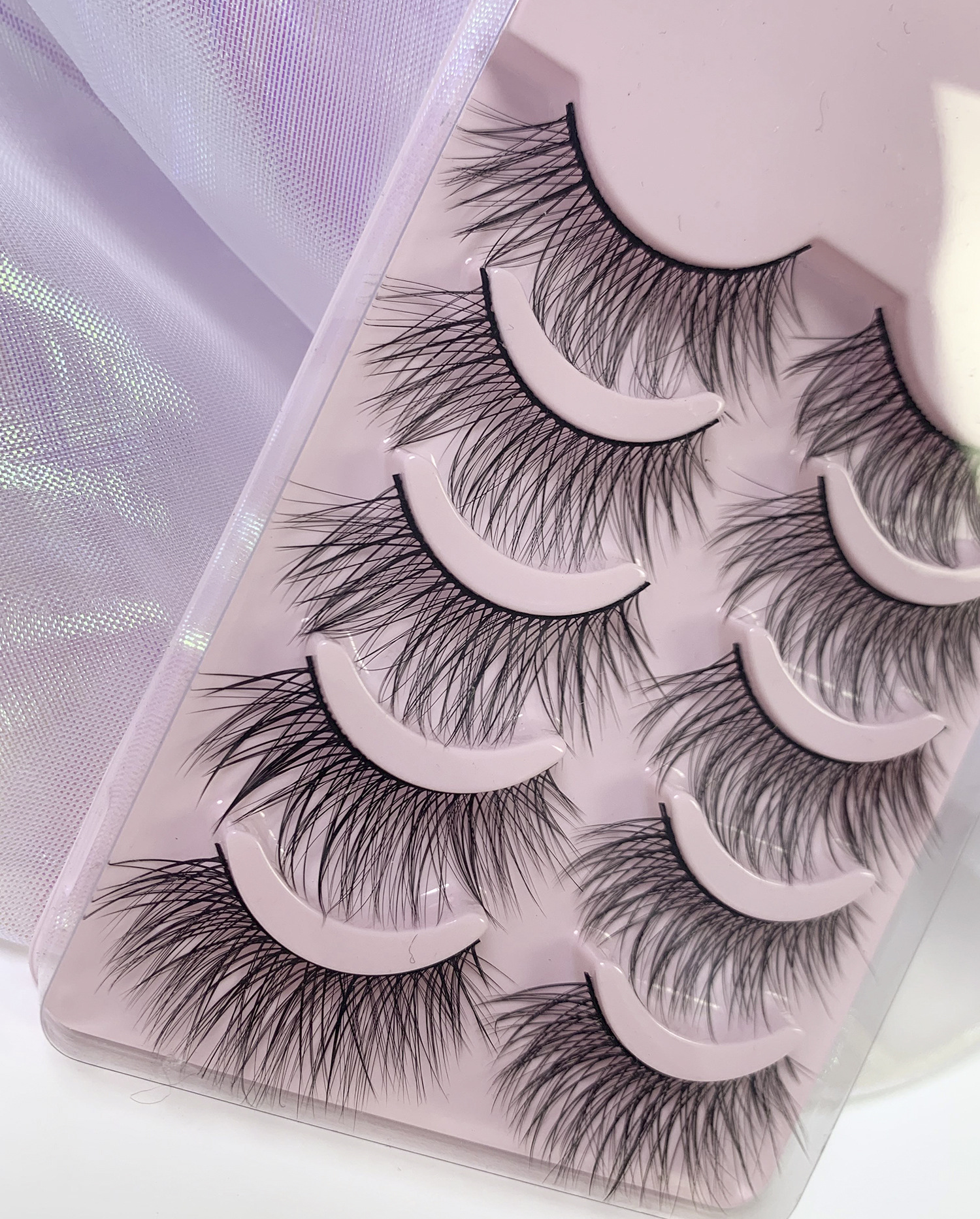 假睫毛出口欧美爆款3d水貂毛浓密自然大眼五对装不同款混合卷翘长