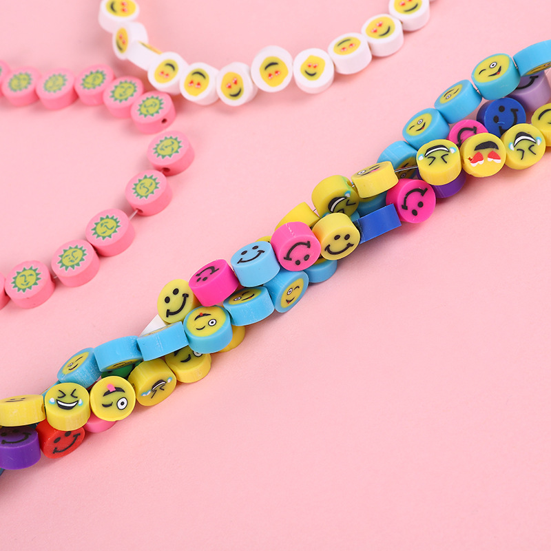 Fashion Color Polymer Clay Polymer Clay Smiley Face Slice Beads Accessories DIY Ornament Polymer Clay Ornament Wholesale