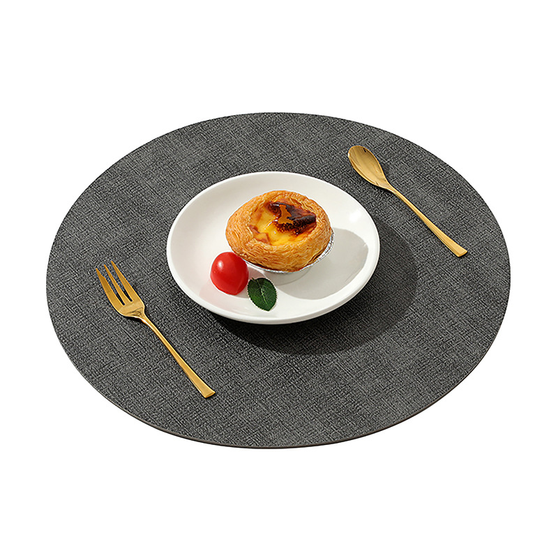 Nordic Leather Cloth Pattern Placemat Waterproof Oil-Proof Thermal Shielded Pad Home Hotel round Western-Style Placemat Double-Sided Table Mat Wholesale