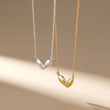 相思豆爱心项链女颈链轻奢ins小众设计感精致心形锁骨链生日礼物