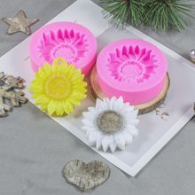 翻糖蛋糕巧克力烘焙皂装饰向日葵太阳花带孔挂牌硅胶模具定制