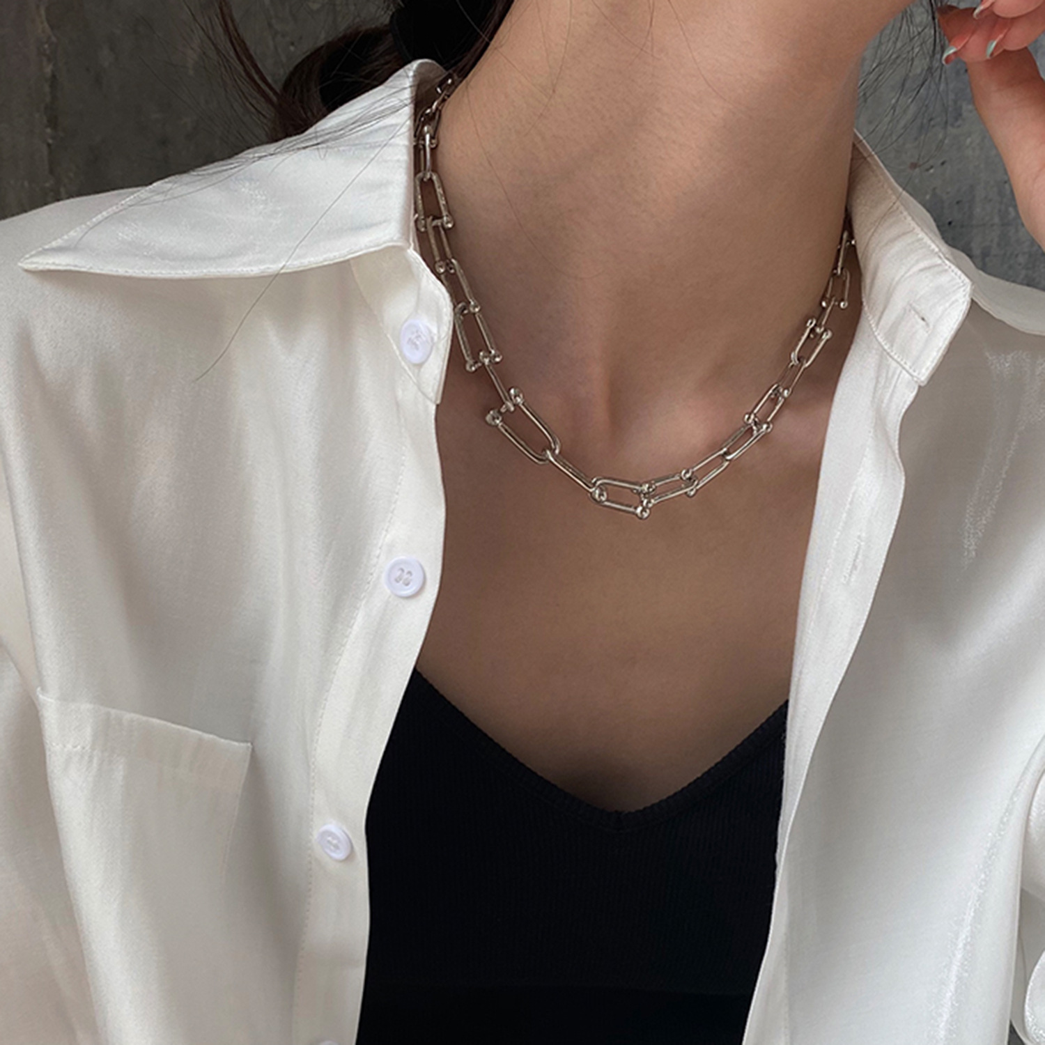 ins简约项链女网红气质锁骨链小众嘻哈个性冷淡风时尚百搭脖颈链